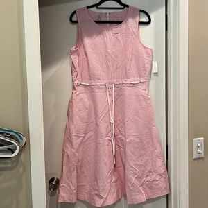Talbots Pink and White Cotton Dress